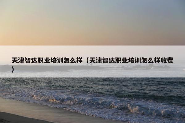 天津智达职业培训怎么样（天津智达职业培训怎么样收费）