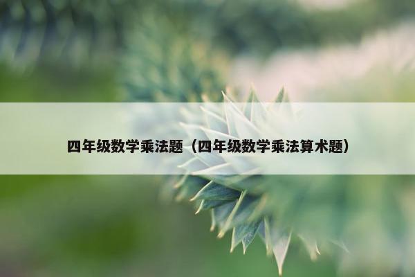 四年级数学乘法题（四年级数学乘法算术题）