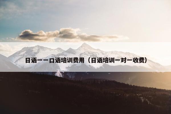 日语一一口语培训费用（日语培训一对一收费）
