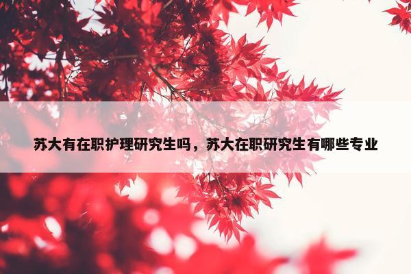苏大有在职护理研究生吗，苏大在职研究生有哪些专业
