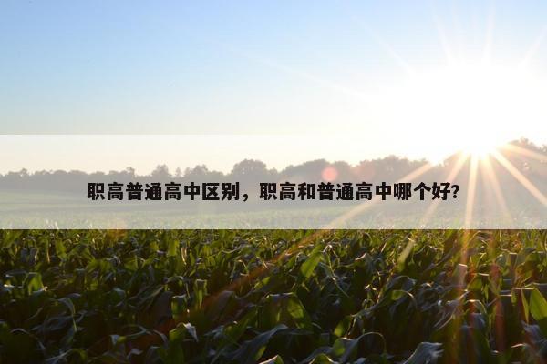 职高普通高中区别，职高和普通高中哪个好?