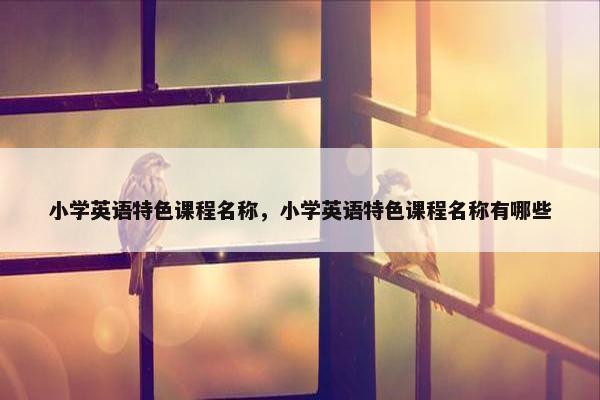 小学英语特色课程名称，小学英语特色课程名称有哪些