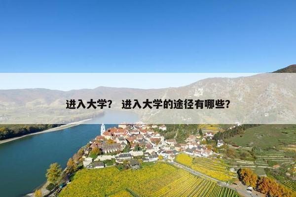 进入大学？ 进入大学的途径有哪些？