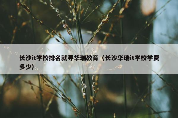 长沙it学校排名就寻华瑞教育（长沙华瑞it学校学费多少）