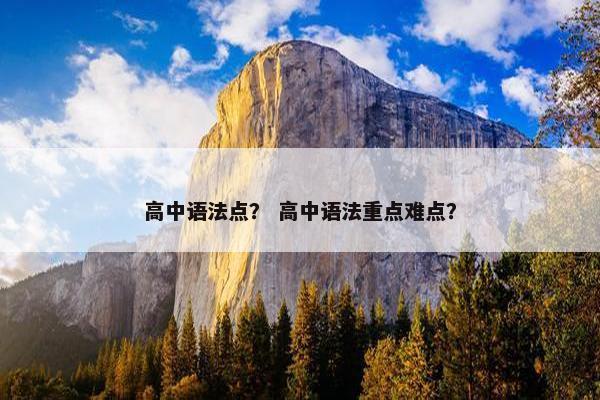 高中语法点？ 高中语法重点难点？