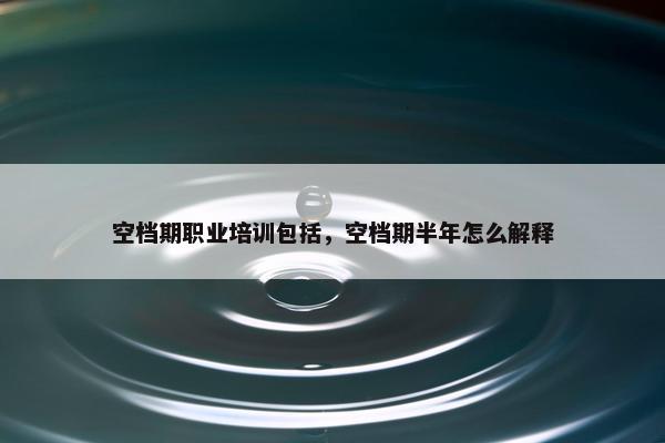 空档期职业培训包括，空档期半年怎么解释