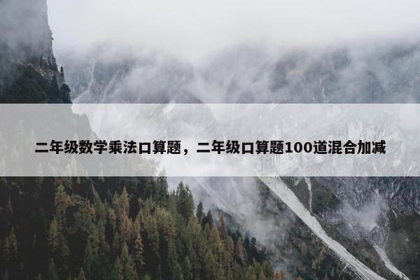 二年级数学乘法口算题，二年级口算题100道混合加减