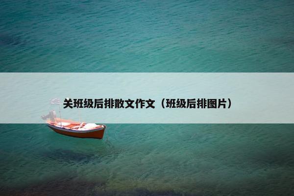 关班级后排散文作文（班级后排图片）