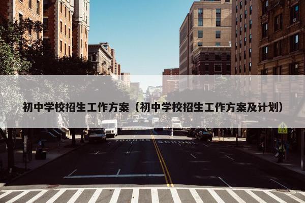 初中学校招生工作方案（初中学校招生工作方案及计划）