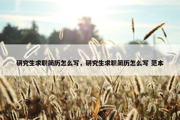研究生求职简历怎么写，研究生求职简历怎么写 范本