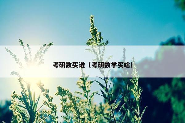 考研数买谁（考研数学买啥）