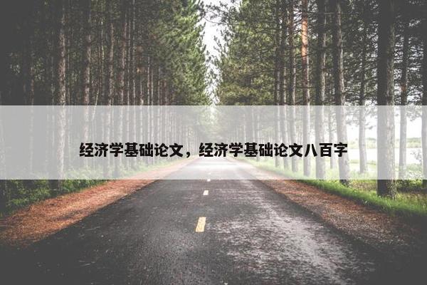经济学基础论文，经济学基础论文八百字