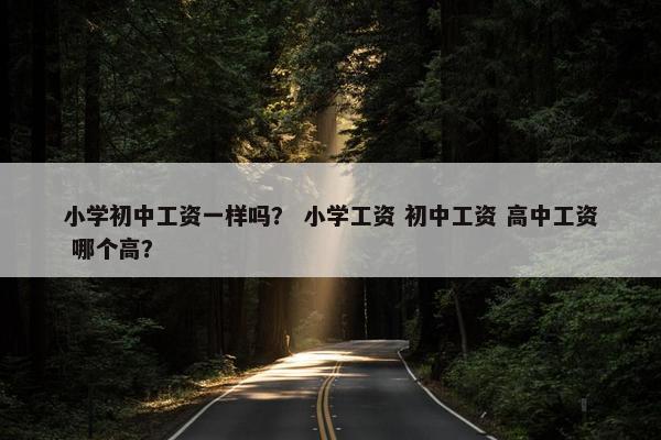 小学初中工资一样吗？ 小学工资 初中工资 高中工资 哪个高？