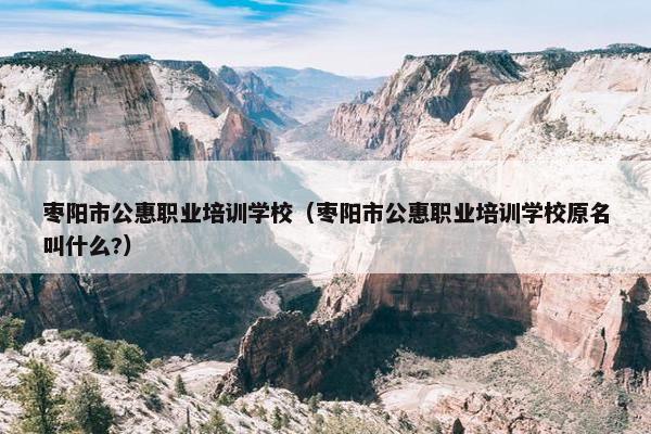 枣阳市公惠职业培训学校（枣阳市公惠职业培训学校原名叫什么?）