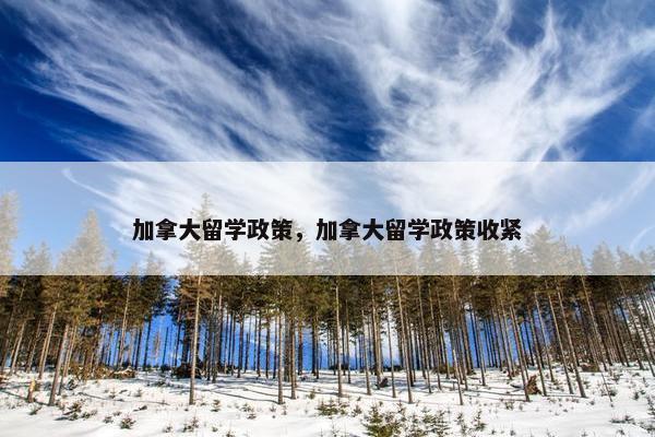 加拿大留学政策，加拿大留学政策收紧