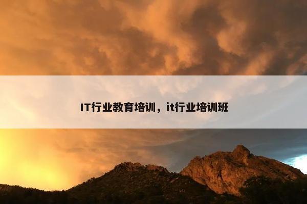 IT行业教育培训，it行业培训班