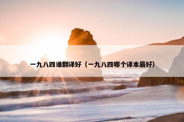 一九八四谁翻译好（一九八四哪个译本最好）