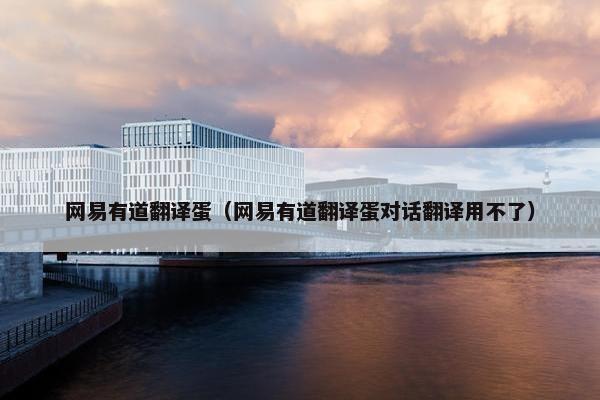 网易有道翻译蛋（网易有道翻译蛋对话翻译用不了）