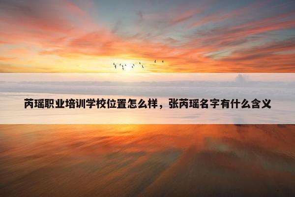 芮瑶职业培训学校位置怎么样，张芮瑶名字有什么含义