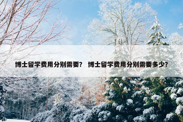 博士留学费用分别需要？ 博士留学费用分别需要多少？