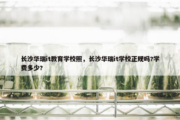 长沙华瑞it教育学校照，长沙华瑞it学校正规吗?学费多少?