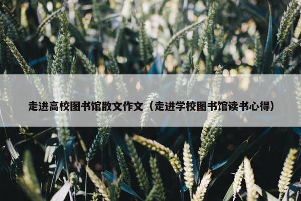 走进高校图书馆散文作文（走进学校图书馆读书心得）
