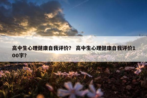高中生心理健康自我评价？ 高中生心理健康自我评价100字？