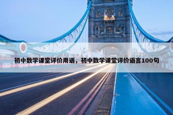 初中数学课堂评价用语，初中数学课堂评价语言100句