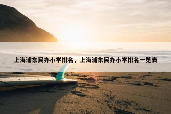 上海浦东民办小学排名，上海浦东民办小学排名一览表