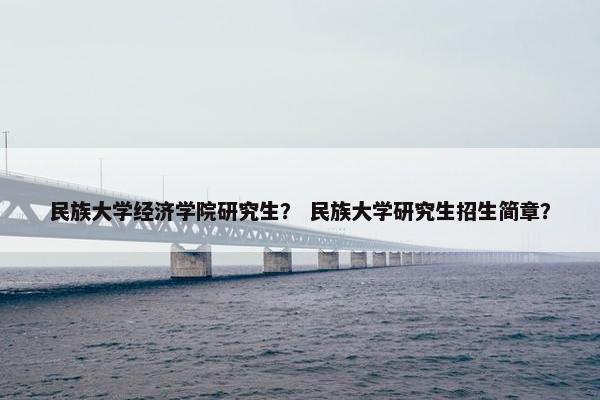 民族大学经济学院研究生？ 民族大学研究生招生简章？