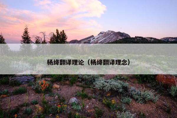 杨绛翻译理论（杨绛翻译理念）