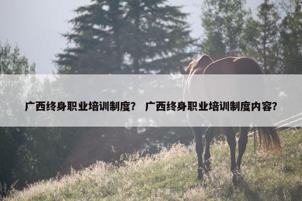 广西终身职业培训制度？ 广西终身职业培训制度内容？