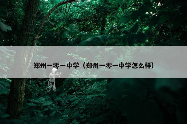 郑州一零一中学（郑州一零一中学怎么样）