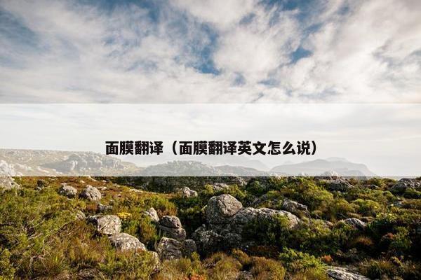 面膜翻译（面膜翻译英文怎么说）