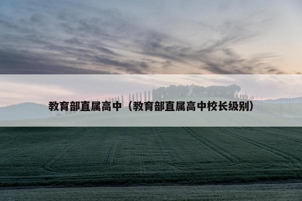 教育部直属高中（教育部直属高中校长级别）