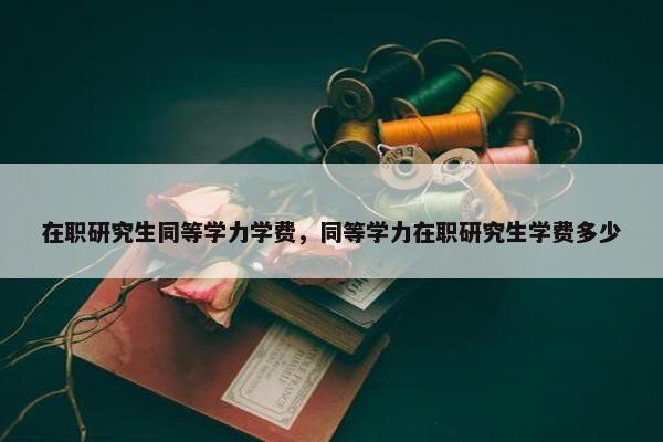 在职研究生同等学力学费，同等学力在职研究生学费多少