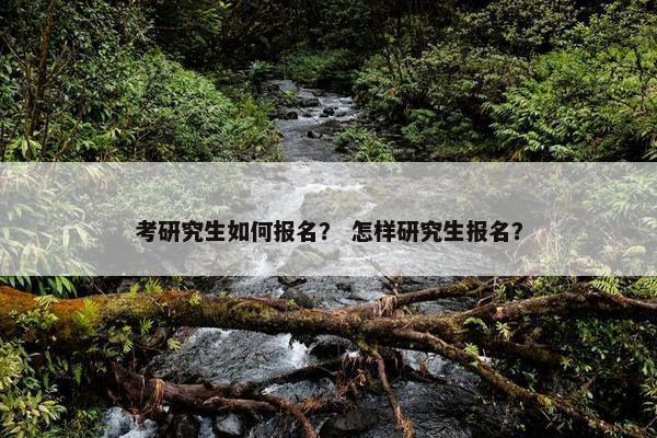 考研究生如何报名？ 怎样研究生报名？