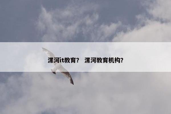 漯河it教育？ 漯河教育机构？