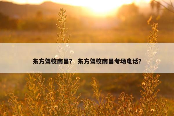 东方驾校南昌？ 东方驾校南昌考场电话？
