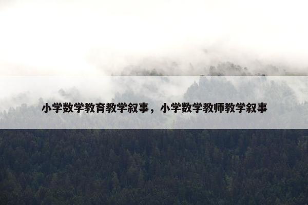 小学数学教育教学叙事，小学数学教师教学叙事