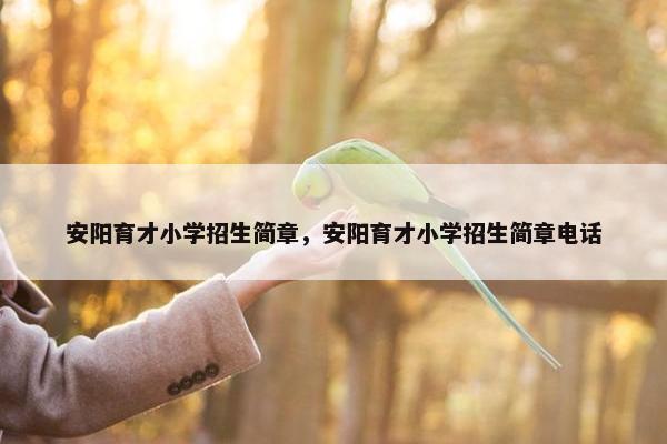 安阳育才小学招生简章，安阳育才小学招生简章电话
