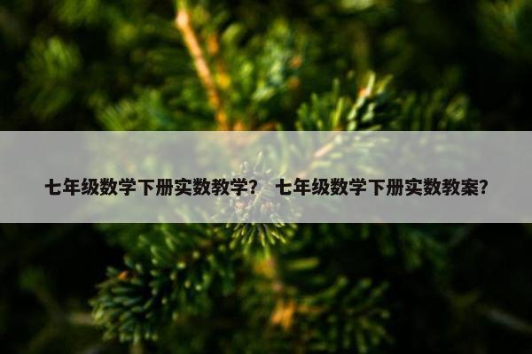七年级数学下册实数教学？ 七年级数学下册实数教案？