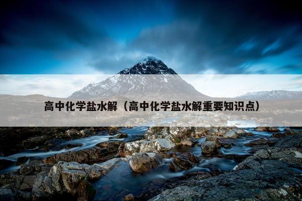 高中化学盐水解（高中化学盐水解重要知识点）