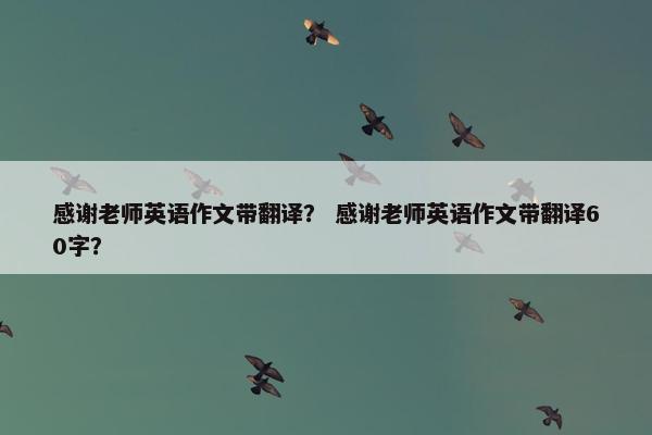 感谢老师英语作文带翻译？ 感谢老师英语作文带翻译60字？