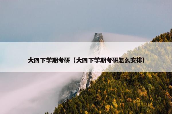 大四下学期考研（大四下学期考研怎么安排）