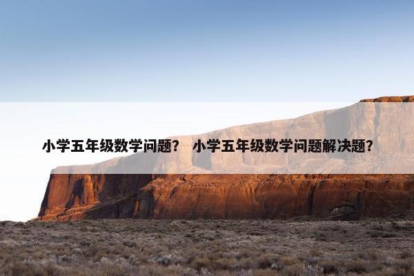 小学五年级数学问题？ 小学五年级数学问题解决题？