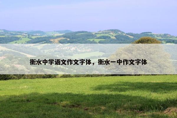 衡水中学语文作文字体，衡水一中作文字体