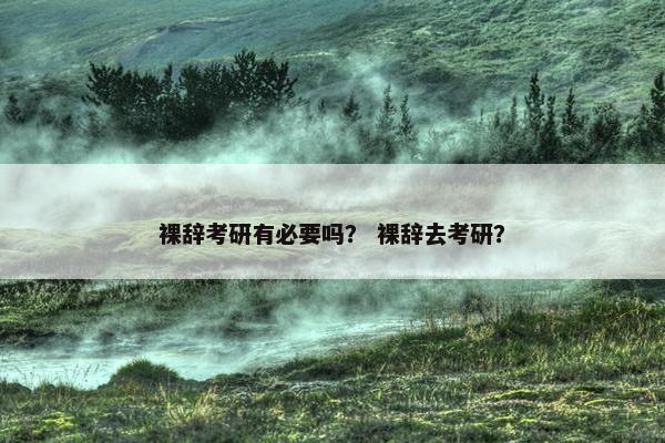 裸辞考研有必要吗？ 裸辞去考研？