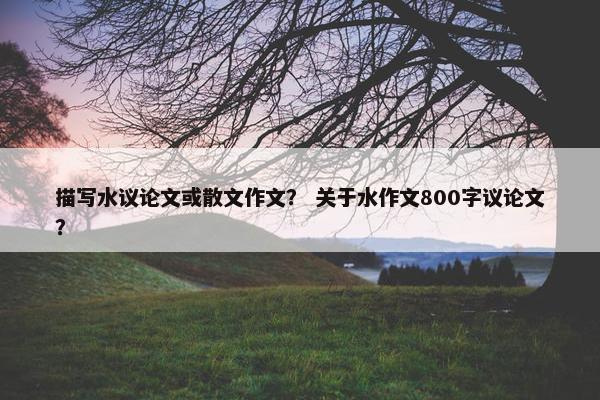 描写水议论文或散文作文？ 关于水作文800字议论文？