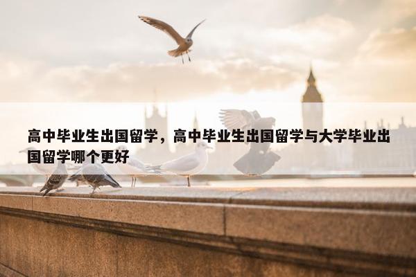 高中毕业生出国留学，高中毕业生出国留学与大学毕业出国留学哪个更好